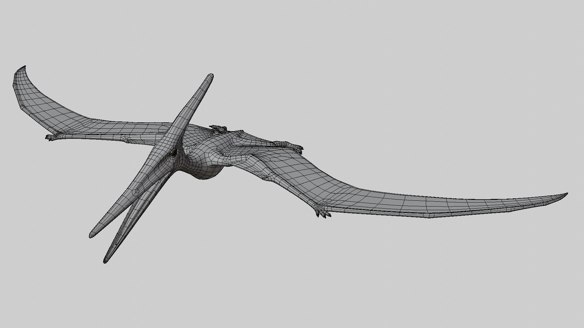 Pteranodon dinosaur with long beak Low-poly 3D model_4