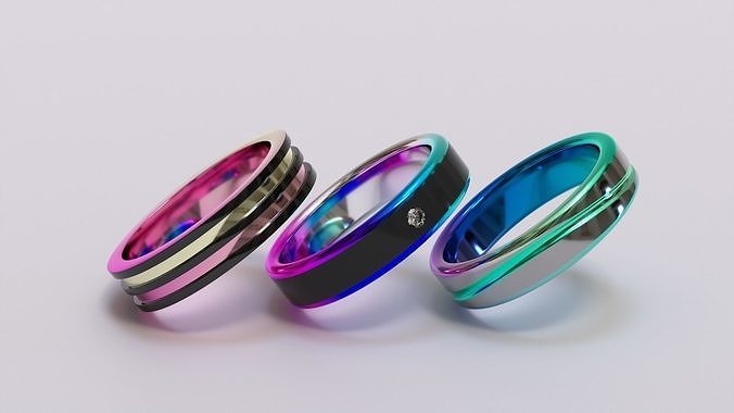 Zirconium rings Low-poly 3D model