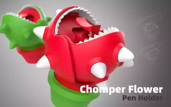 Chomper Flower Pen Holder 3D print model