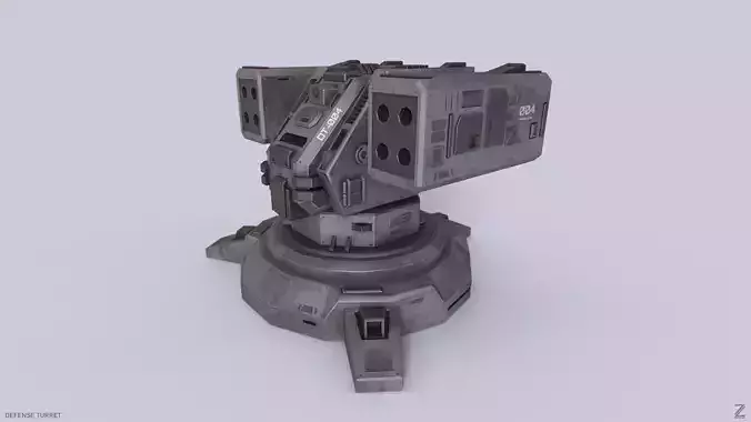 Defense turret Low-poly 3D model