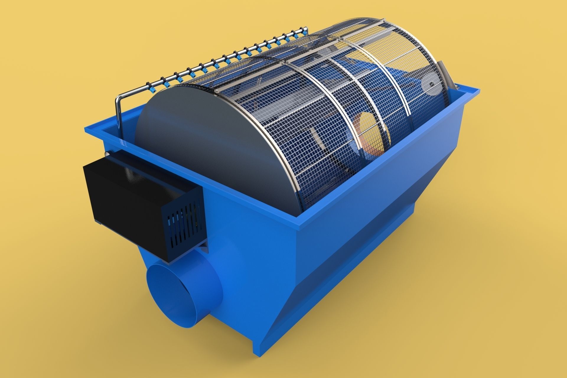 ROTARY DRUM FILTER 3D model_2