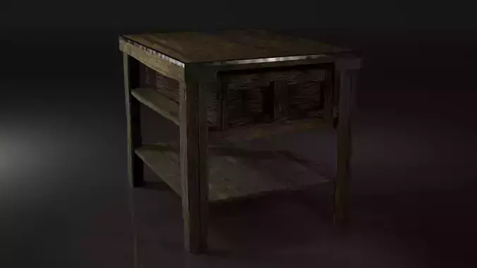 Realistic Table Game-Ready Low-poly 3D model