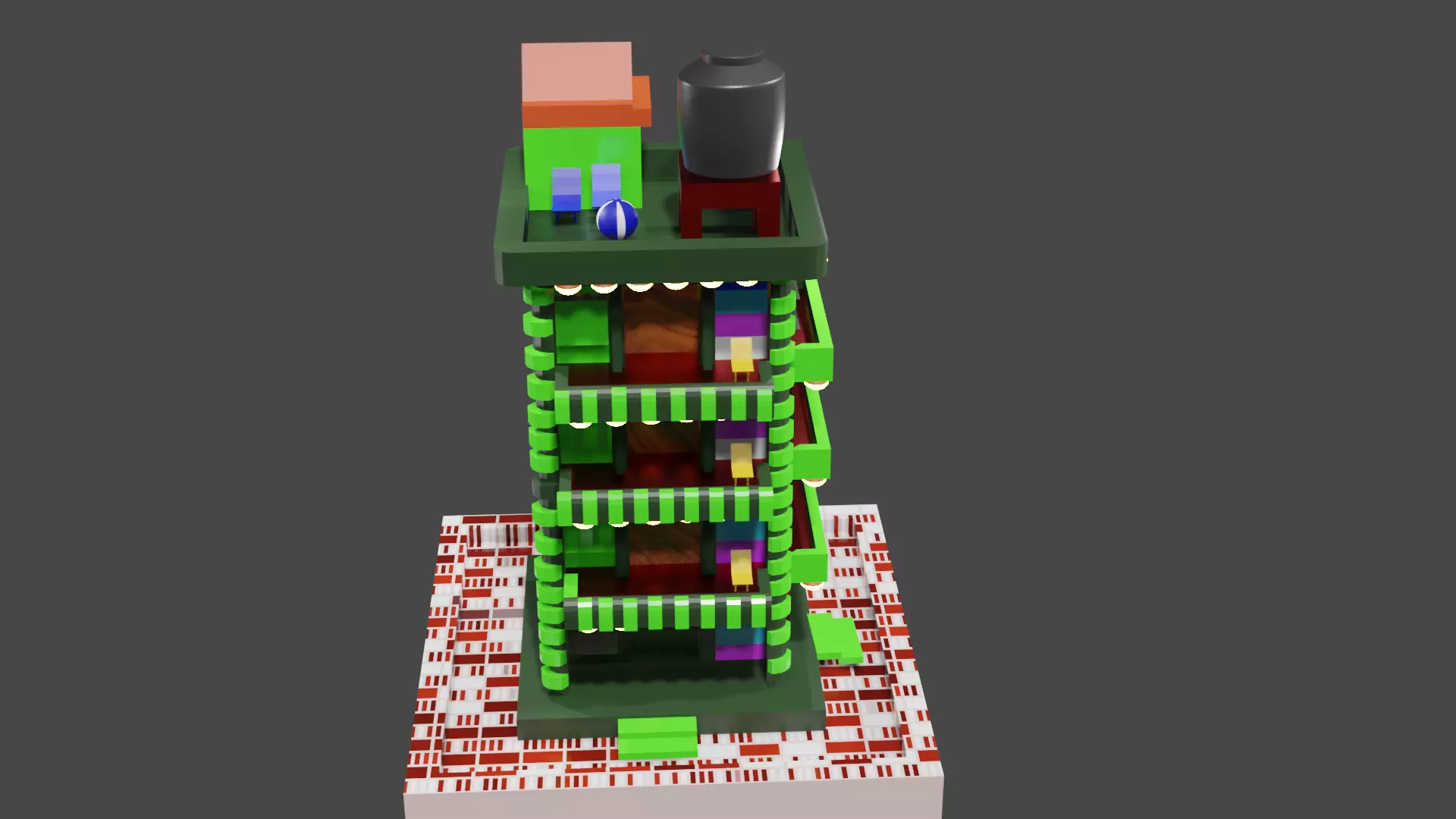 APPARTMENT christmas tree in minecraft 3D model