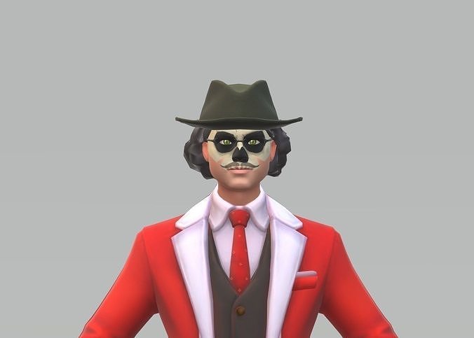 3d metaverse boy character rigid joker model ready for animation Low-poly 3D model