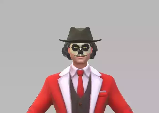 3d metaverse boy character rigid joker model ready for animation