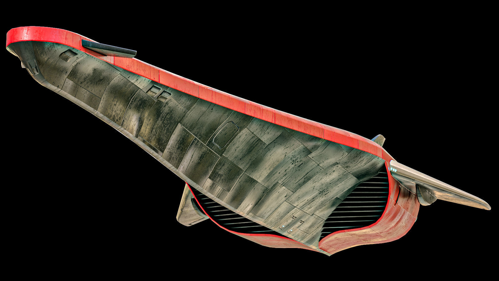 Sci-Fi Scout Spaceship Lowpoly Low-poly 3D model_3