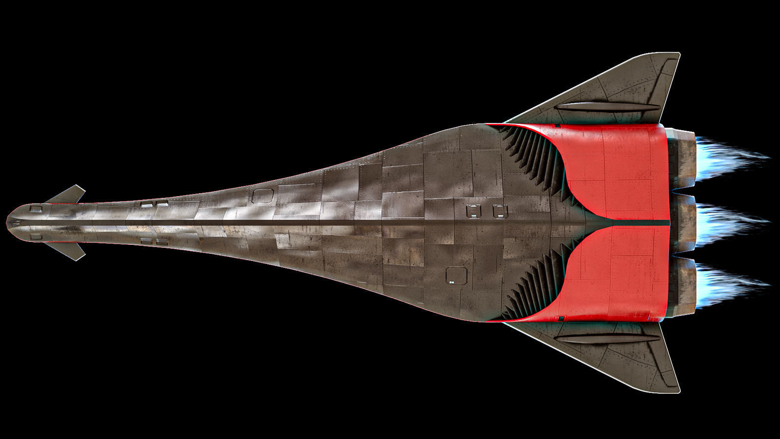 Sci-Fi Scout Spaceship Lowpoly Low-poly 3D model_5