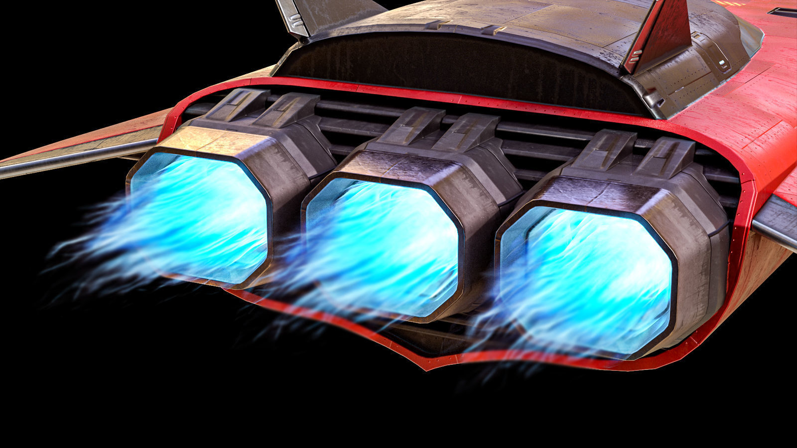 Sci-Fi Scout Spaceship Lowpoly Low-poly 3D model_4