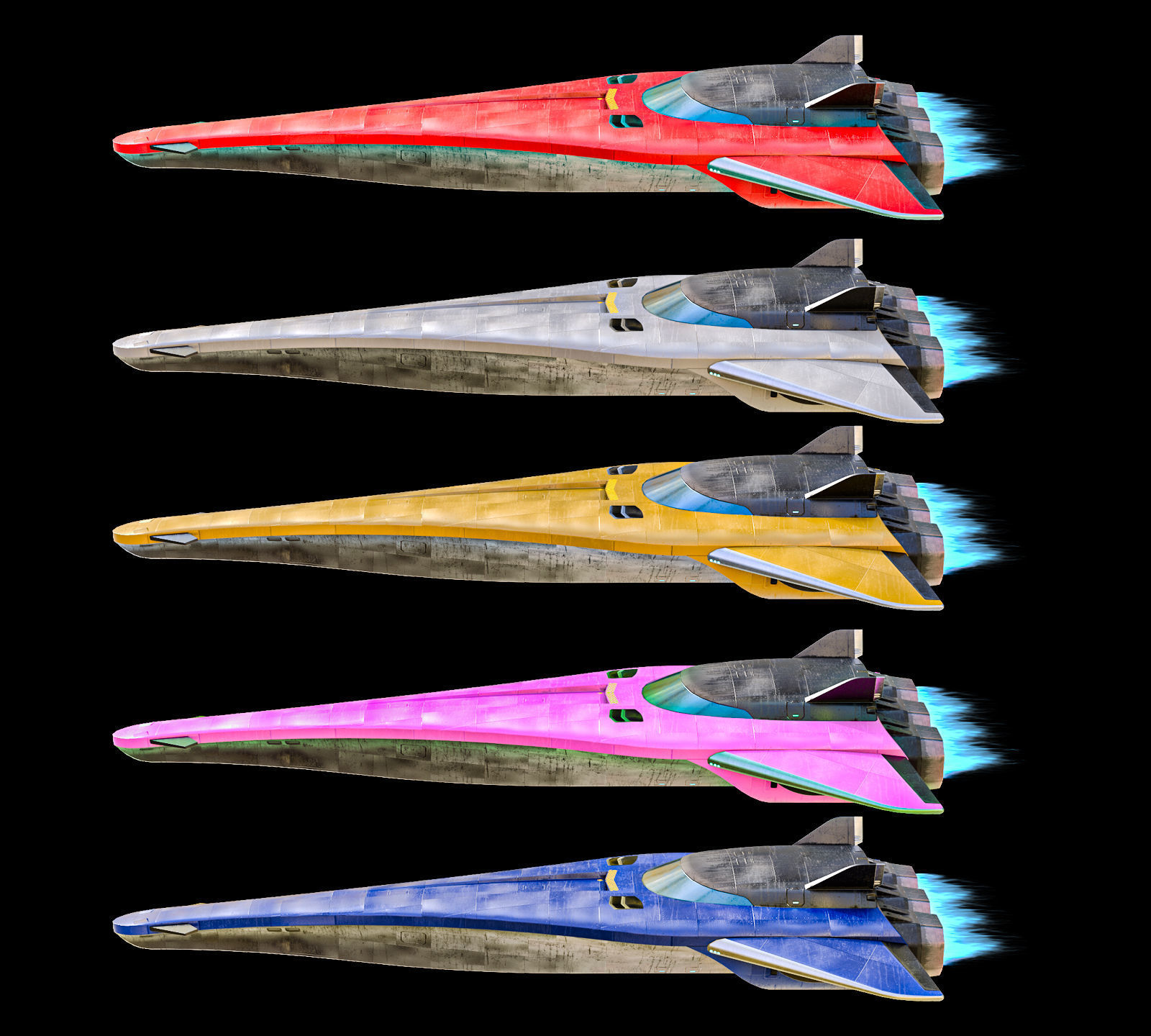 Sci-Fi Scout Spaceship Lowpoly Low-poly 3D model_1