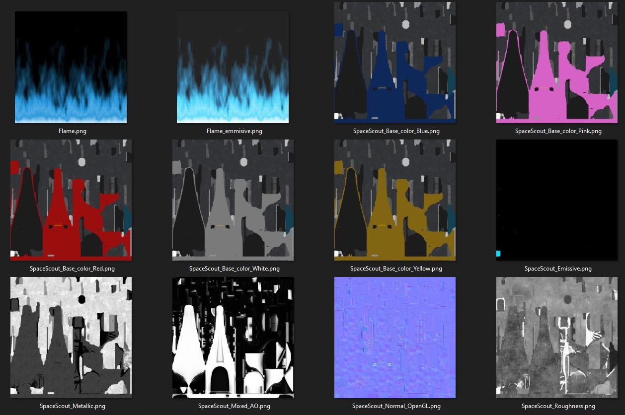 Sci-Fi Scout Spaceship Lowpoly Low-poly 3D model_10