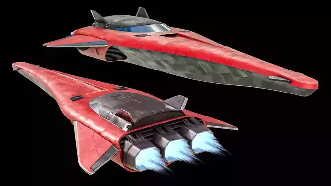 Sci-Fi Scout Spaceship Lowpoly Low-poly 3D model Sci-Fi Scout Spaceship Lowpoly Low-poly 3D model