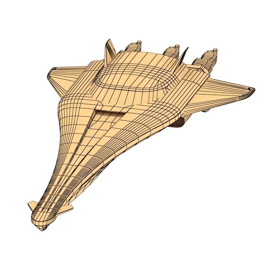 Sci-Fi Scout Spaceship Lowpoly Low-poly 3D model_8