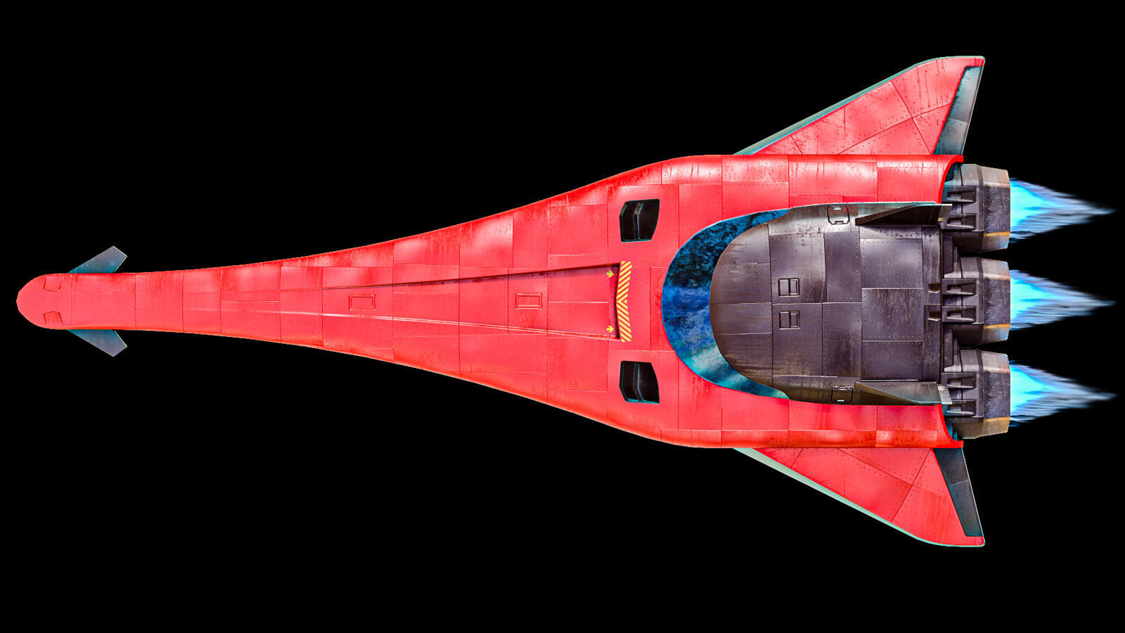 Sci-Fi Scout Spaceship Lowpoly Low-poly 3D model_6