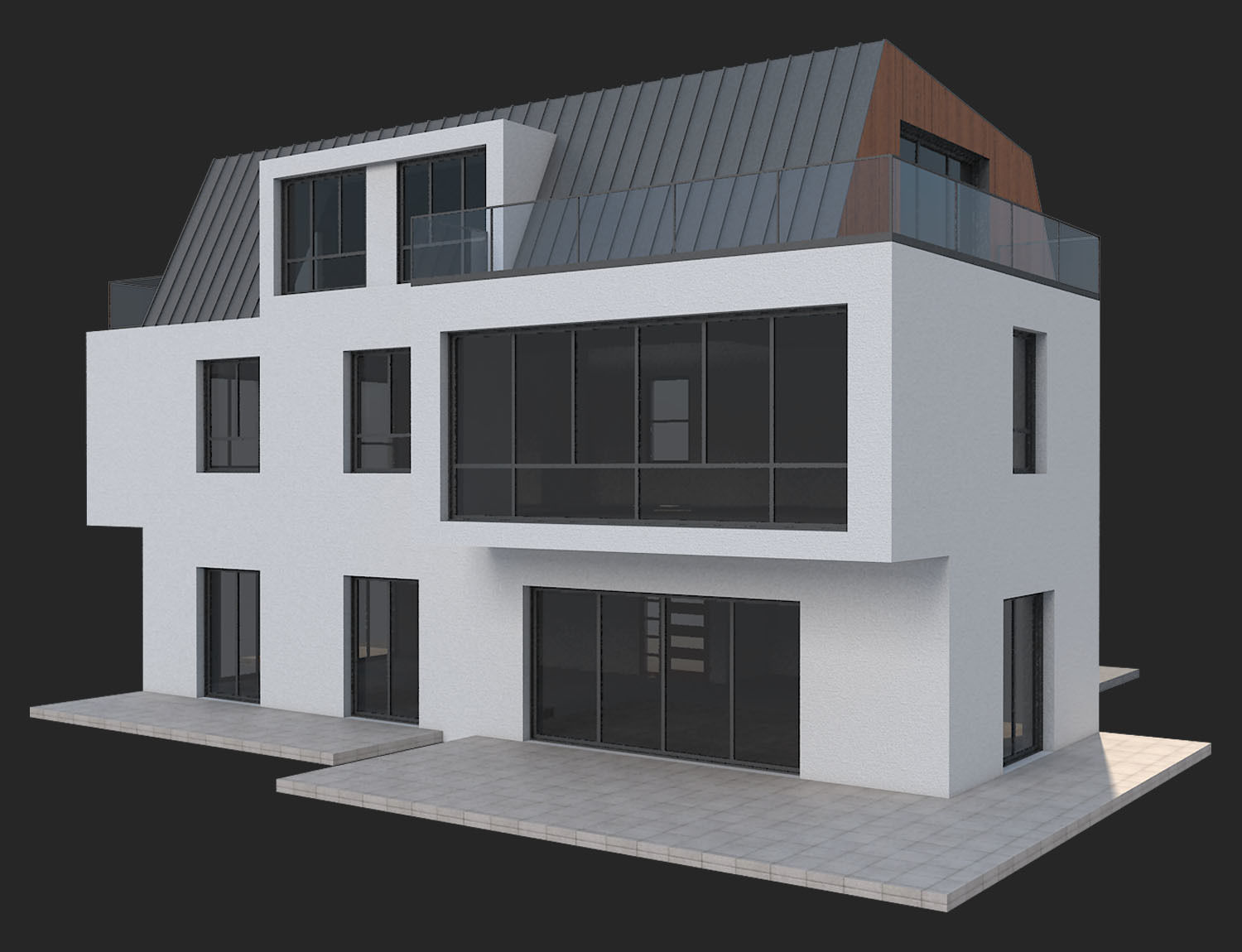 Modern House 17 3D model_2