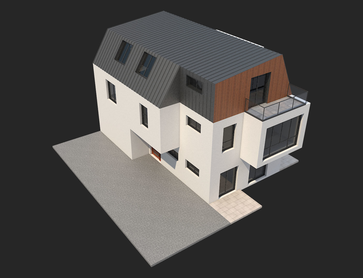 Modern House 17 3D model_4