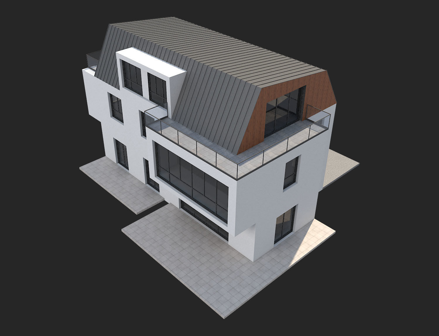 Modern House 17 3D model_3