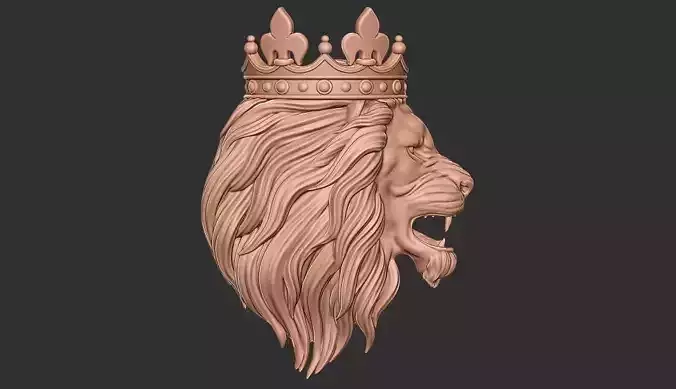 angry lion with crown pendant 3D print