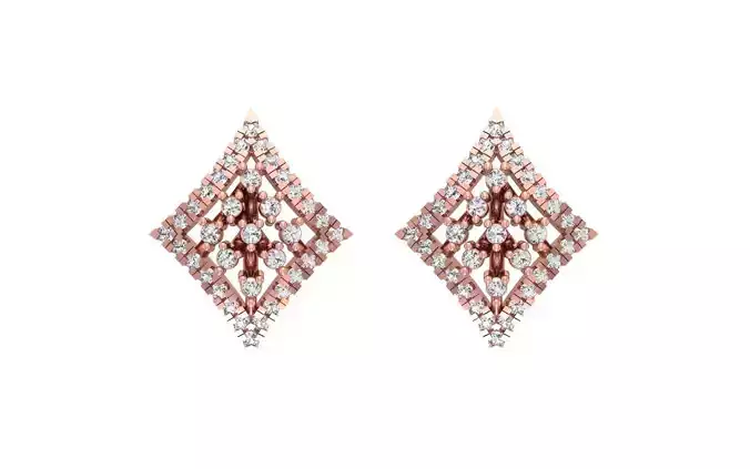 Women Stud Earrings 3dm STL OBJ FBX Render Details