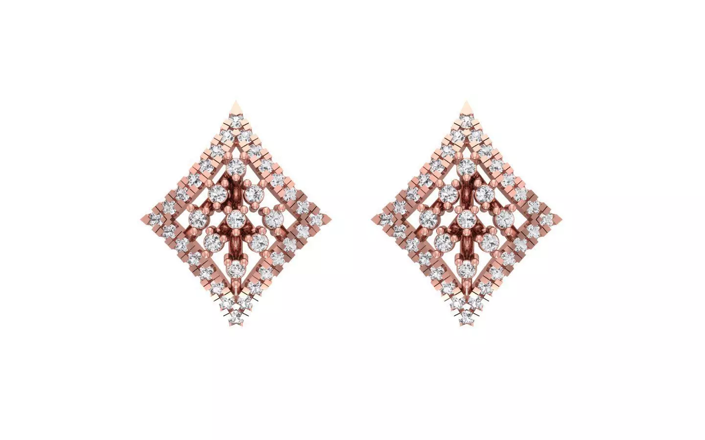 Women Stud Earrings 3dm STL OBJ FBX Render Details 3D print model_0