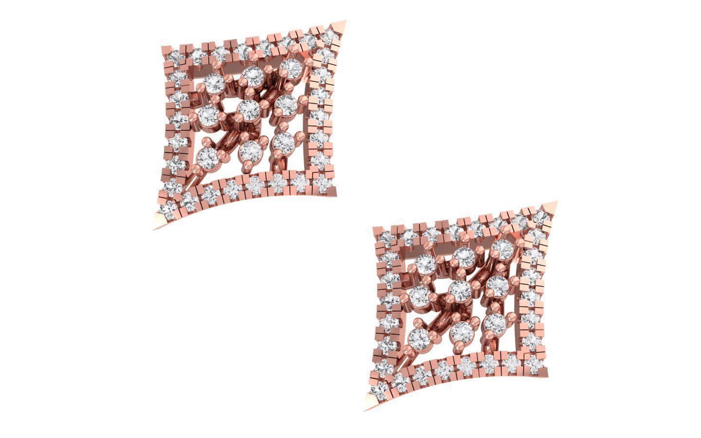 Women Stud Earrings 3dm STL OBJ FBX Render Details 3D print model_2