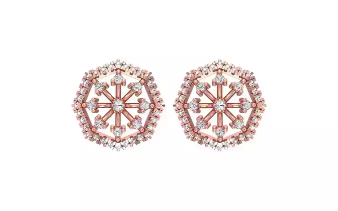 Women Stud Earrings 3dm STL OBJ FBX Render Details