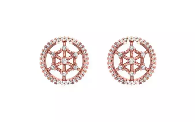 Women Stud Earrings 3dm STL OBJ FBX Render Details