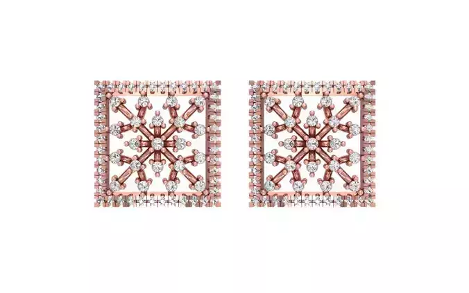 Women Stud Earrings 3dm STL OBJ FBX Render Details