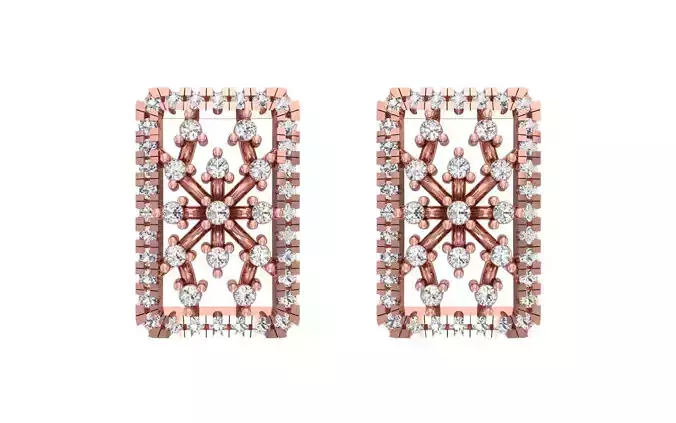 Women Earrings 3dm STL OBJ FBX Render Details