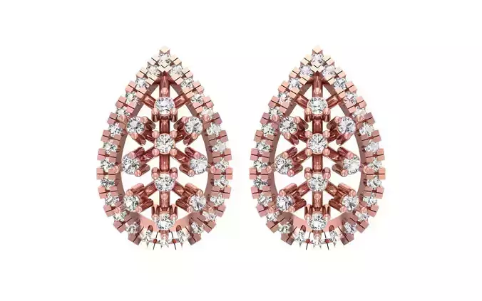 Women Earrings 3dm STL OBJ FBX Render Details