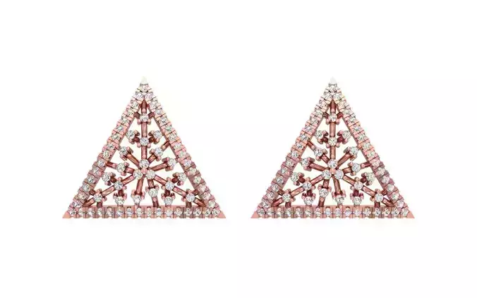 Women Stud Earrings 3dm STL OBJ FBX Render Details