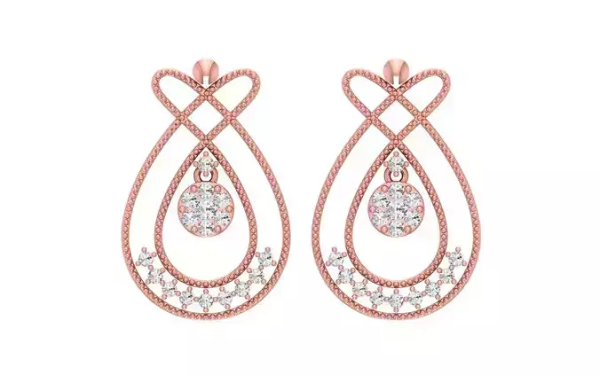 Women Earrings 3dm STL OBJ FBX Render Details