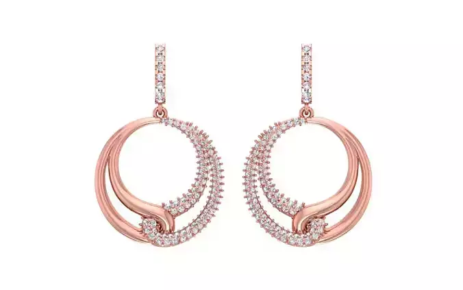 Women Drop  Earrings 3dm STL OBJ FBX Render Details