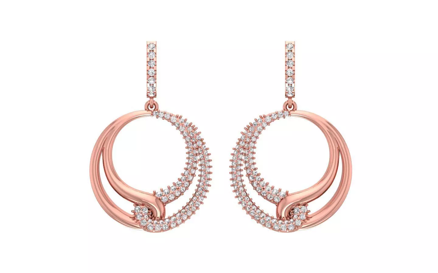 Women Drop  Earrings 3dm STL OBJ FBX Render Details 3D print model_0