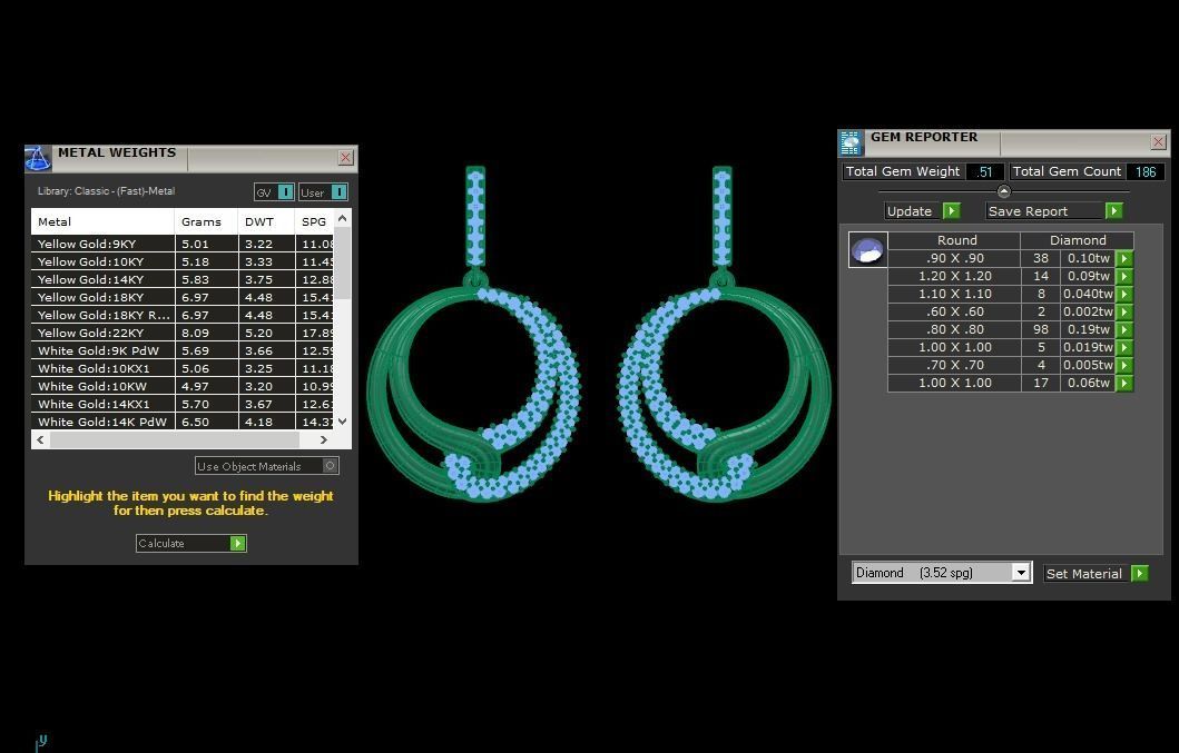 Women Drop  Earrings 3dm STL OBJ FBX Render Details 3D print model_3