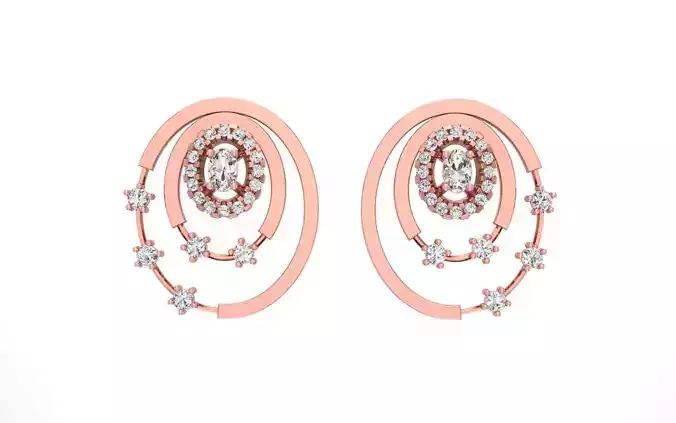 Women Earrings 3dm STL OBJ FBX Render Details