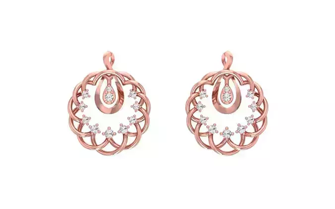 Women Drop  Earrings 3dm STL OBJ FBX Render Details