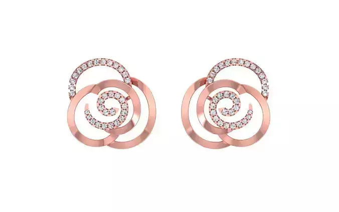 Women Stud Earrings 3dm STL OBJ FBX Render Details