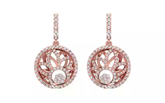 Women Drop  Earrings 3dm STL OBJ FBX Render Details