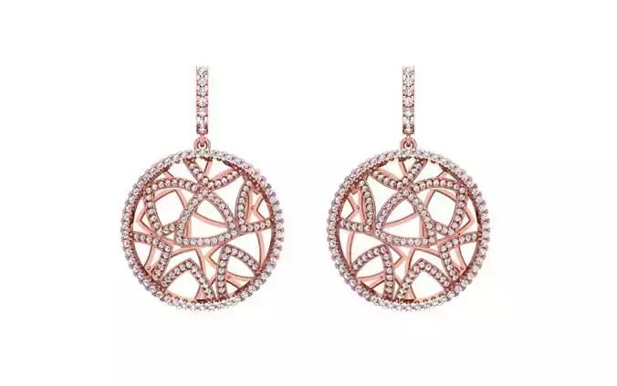 Women Drop  Earrings 3dm STL OBJ FBX Render Details