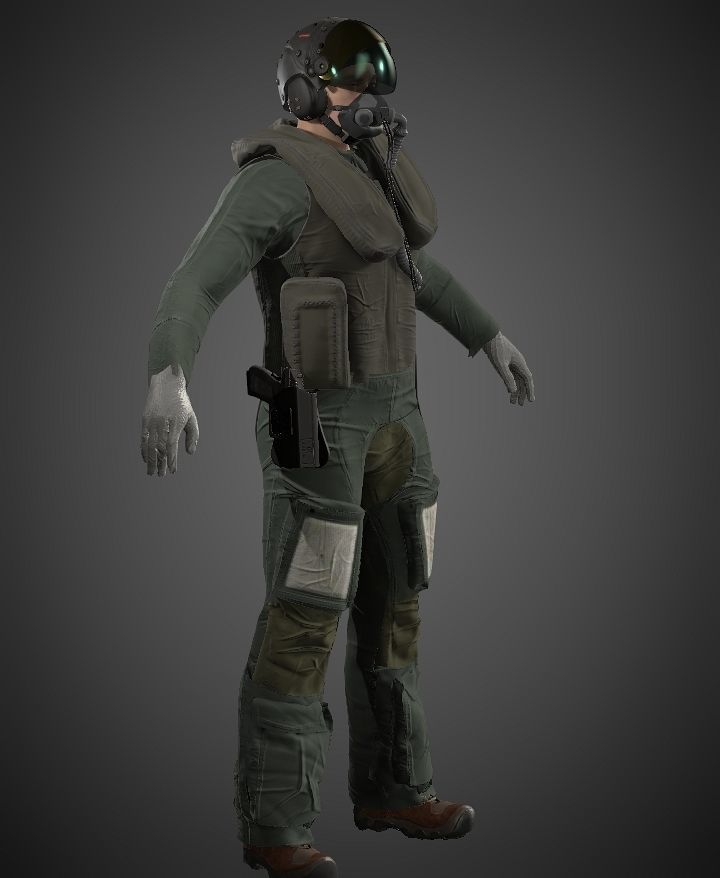 pilot F-35 suit 3D model_9