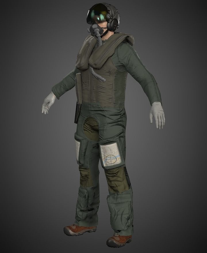 pilot F-35 suit 3D model_14