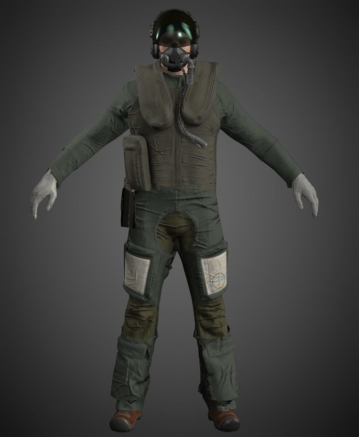 pilot F-35 suit 3D model_8