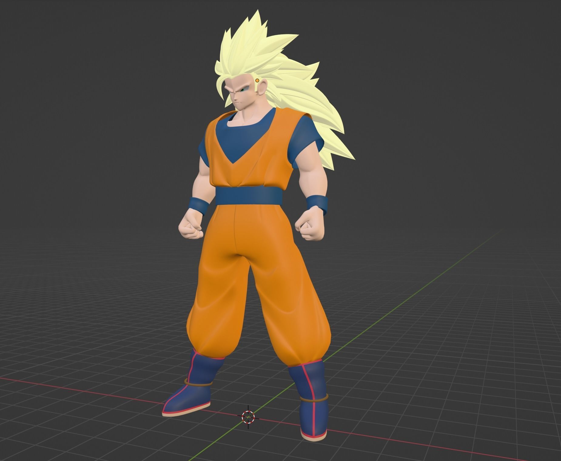 Goku Super Saiyan 3 - Dragonball Z 3D model_5