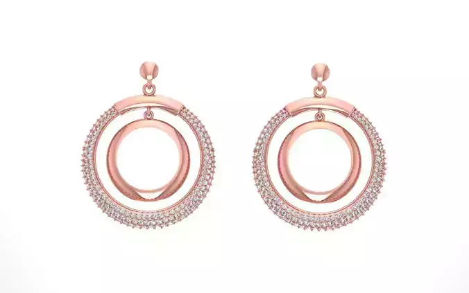 Light weight Women Drop  Earrings 3dm STL OBJ FBX Render Details 3D print model