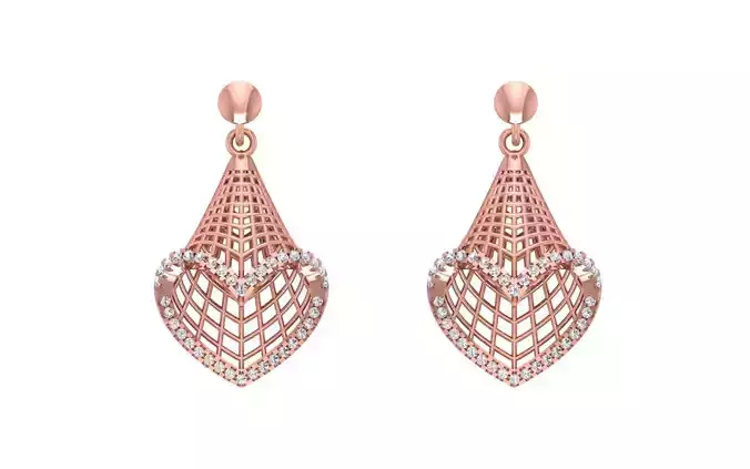 Bridal Drop  Earrings 3dm STL OBJ FBX Render Details 3D print model