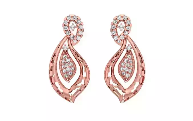 Christmas Drop  Earrings 3dm STL OBJ FBX Render Details 3D print model