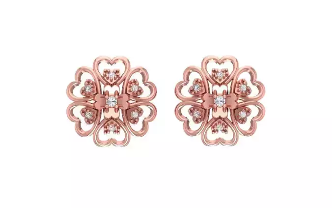 Solitaire Women Stud Diamond Earring 3D print model