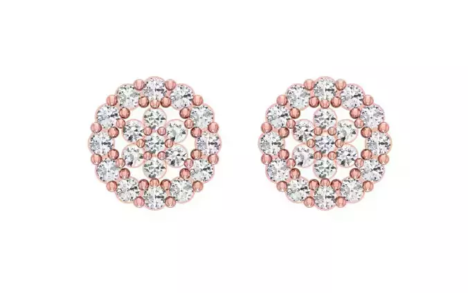 Women Engagement Stud Earrings 3dm STL OBJ FBX Render Details