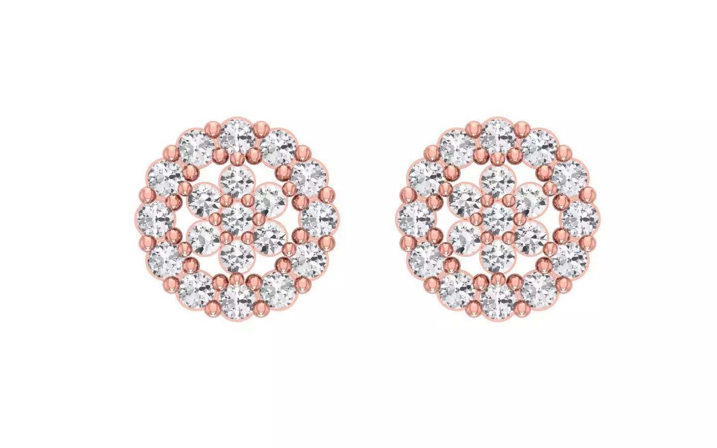 Women Engagement Stud Earrings 3dm STL OBJ FBX Render Details 3D print model