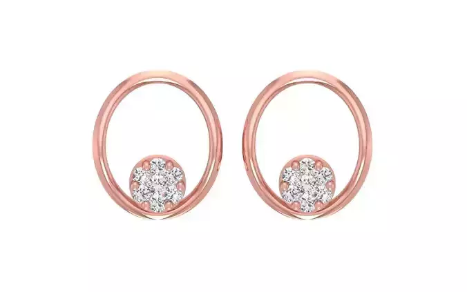 Women Diamond Stud Earrings 3dm STL OBJ FBX Render Details